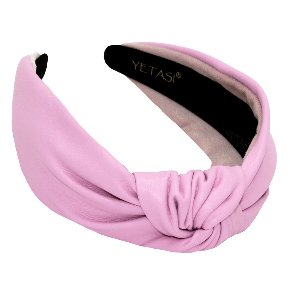 7192 Headbands Pink Levender Unique Head bands Hair Faux Leather Knotted